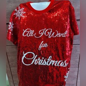 Red Sequin custom Christmas dress